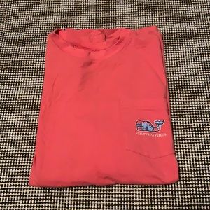 Bright coral vineyard vines tee